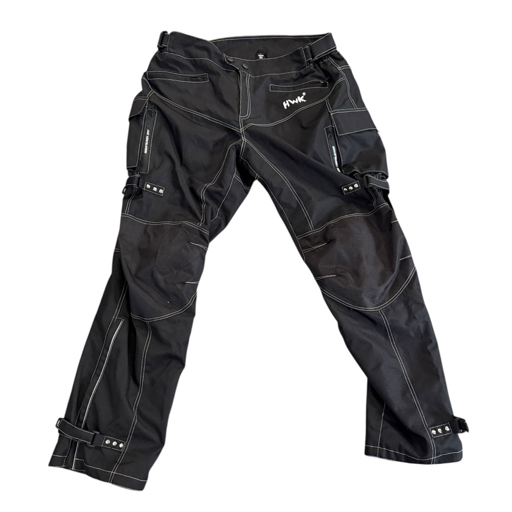 Men’s HWK Motorsports Black Motorcycle Pants, Size 3 XL. - Picture 12 of 14